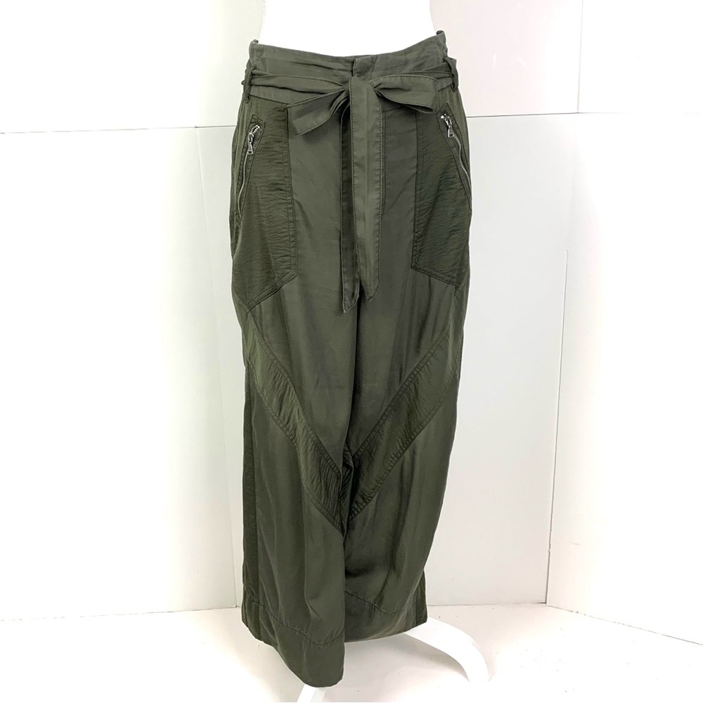 Express Women M Ultra High Rise Satin Utility Pants Elastic Back Waist Gorpcore